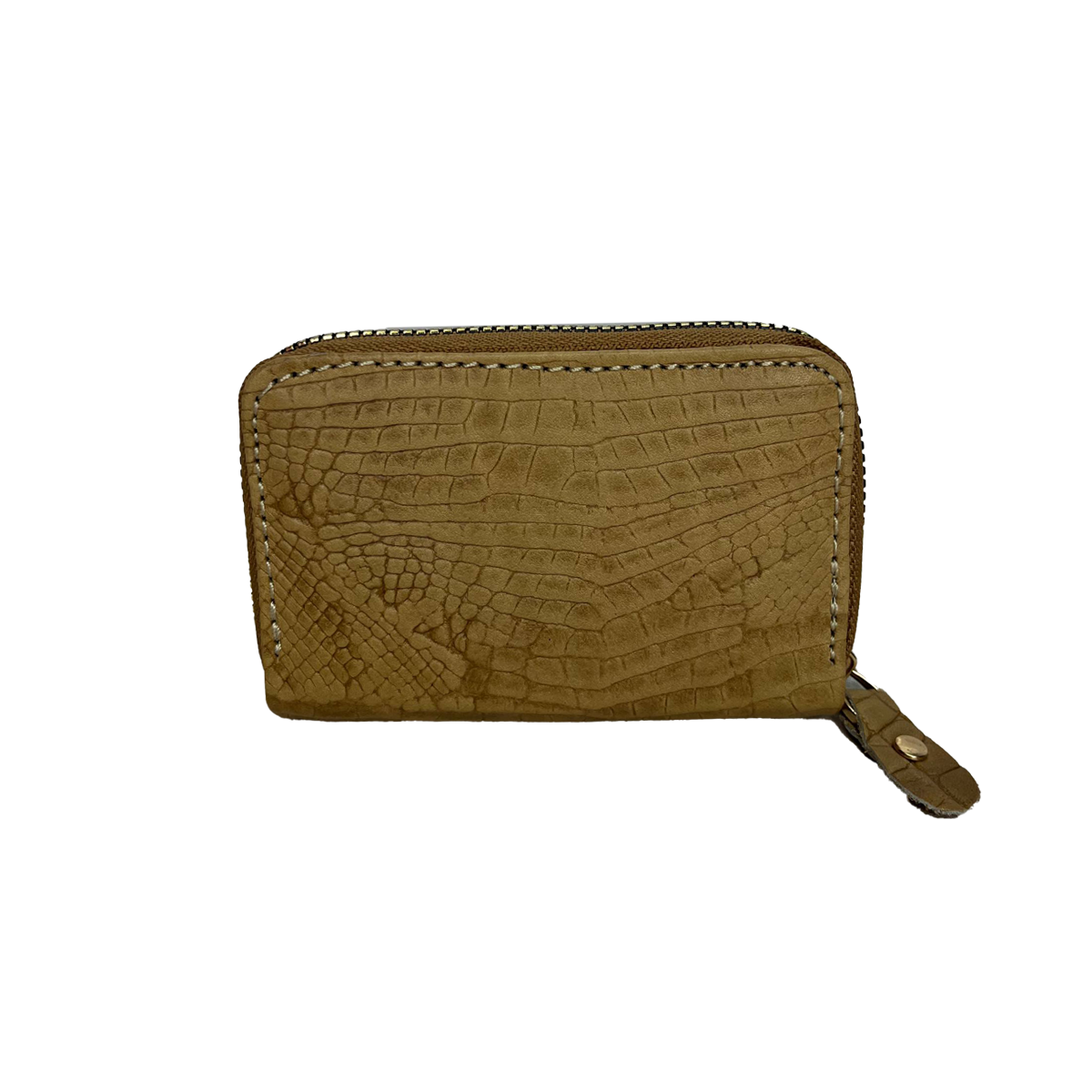 جاکارتی زیپ دار چرم طبیعی طرح کروکودیل