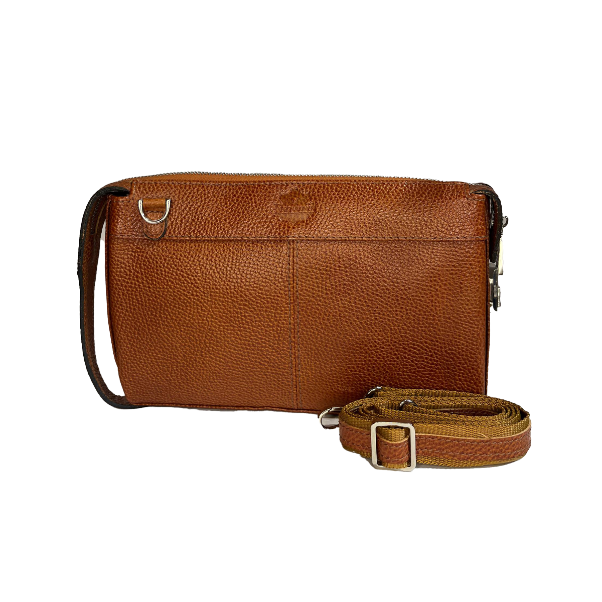 کیف دستی 3 کاره عسلی چرم طبیعی تبریز